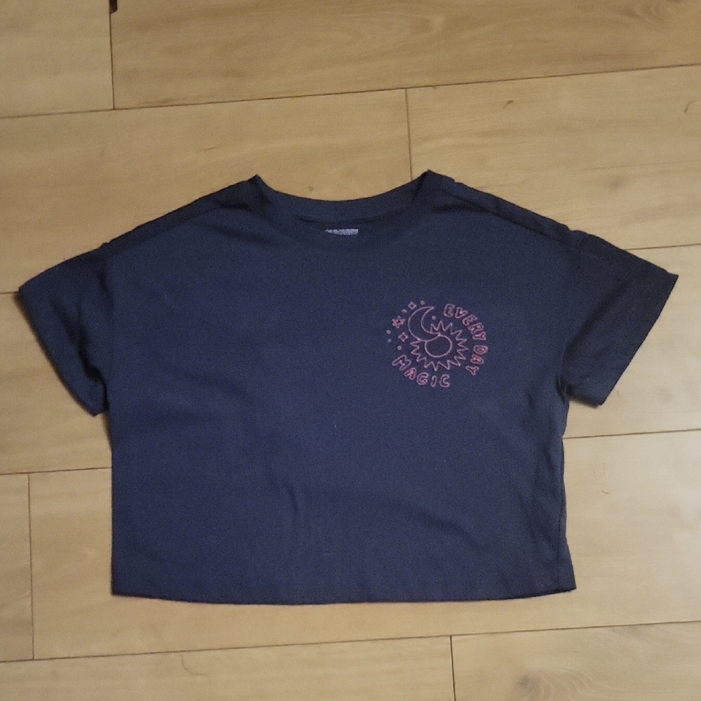 Old Navy Kids Dark Blue Tee with Pink Graphic